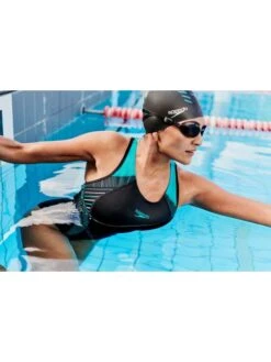 Speedo Laneback One Piece - Aquarium/Miami Lilac -Outlet Swim Goggles Pro Store 00305414840 8