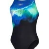 Speedo Leaderback One Piece - Chroma Blue/Fake Green/Aquasplash