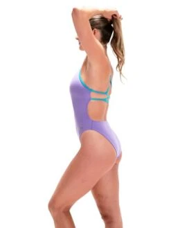Speedo Lattice Back One Piece - Miami Lilac/Aquarium -Outlet Swim Goggles Pro Store 00317815500 2