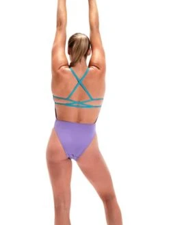 Speedo Lattice Back One Piece - Miami Lilac/Aquarium -Outlet Swim Goggles Pro Store 00317815500 4