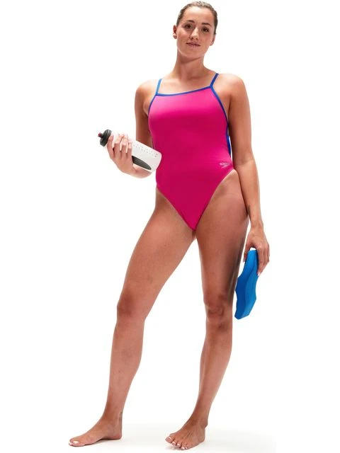 Speedo V-Back One Piece - Electric Pink/Chroma Blue 4 Speedo V-Back One Piece - Electric Pink/Chroma Blue - Image 2