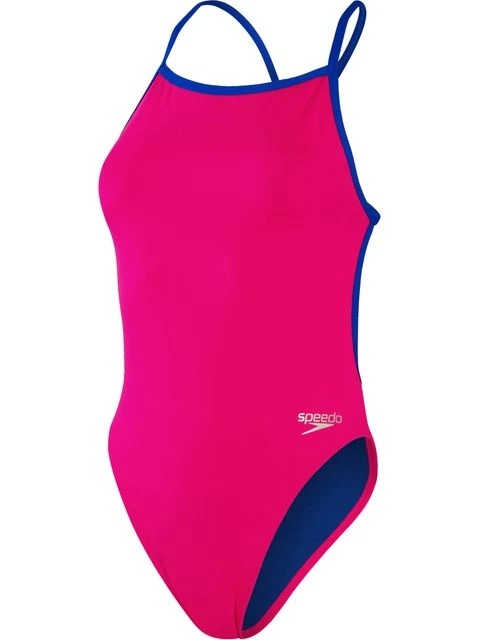 Speedo V-Back One Piece - Electric Pink/Chroma Blue 3 Speedo V-Back One Piece - Electric Pink/Chroma Blue