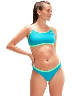 Speedo Tie Back Crop Top - Aquarium/Fake Green -Outlet Swim Goggles Pro Store 00318015501 1