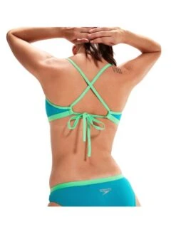 Speedo Tie Back Crop Top - Aquarium/Fake Green -Outlet Swim Goggles Pro Store 00318015501 10