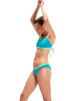 Speedo Tie Back Crop Top - Aquarium/Fake Green -Outlet Swim Goggles Pro Store 00318015501 4