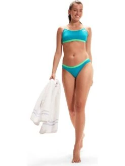 Speedo Tie Back Crop Top - Aquarium/Fake Green -Outlet Swim Goggles Pro Store 00318015501 8