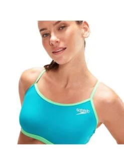 Speedo Tie Back Crop Top - Aquarium/Fake Green -Outlet Swim Goggles Pro Store 00318015501 9