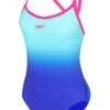 Speedo Placement Digi Ombre Turnback One Piece - Blue Flame -Outlet Swim Goggles Pro Store 11716h268