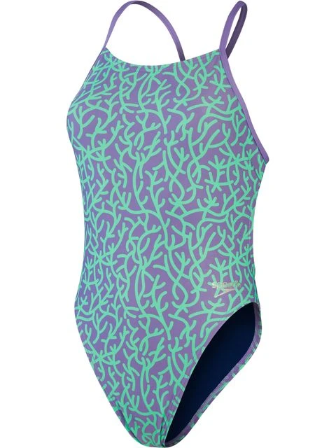 Speedo Tie Back One Piece - Miami Lilac/Fake Green 3 Speedo Tie Back One Piece - Miami Lilac/Fake Green