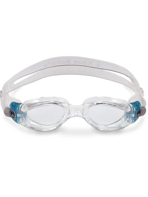 Aqua Sphere Kaiman Compact Clear Goggles - Clear & Turquoise 4 Aqua Sphere Kaiman Compact Clear Goggles - Clear & Turquoise - Image 2