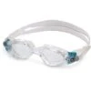Aqua Sphere Kaiman Compact Clear Goggles - Clear & Turquoise -Outlet Swim Goggles Pro Store aqua sphere kaiman ladies clear goggles clear aqua 171300 2