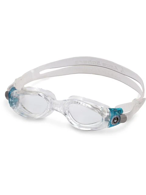 Aqua Sphere Kaiman Compact Clear Goggles - Clear & Turquoise 3 Aqua Sphere Kaiman Compact Clear Goggles - Clear & Turquoise
