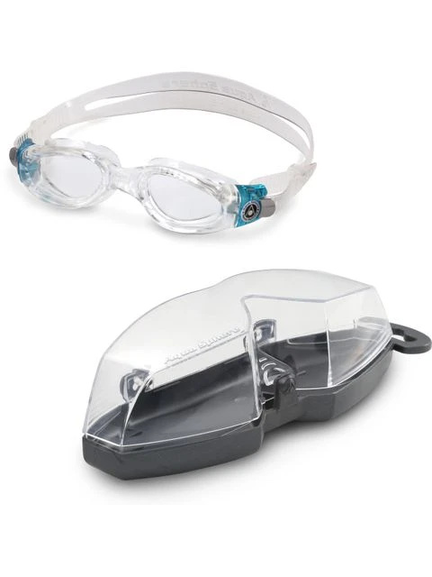 Aqua Sphere Kaiman Compact Clear Goggles - Clear & Turquoise 8 Aqua Sphere Kaiman Compact Clear Goggles - Clear & Turquoise - Image 6