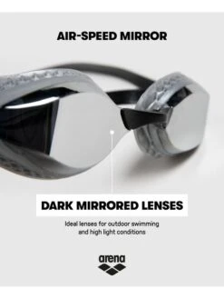 Arena Airspeed Mirror Goggles - Silver & Black -Outlet Swim Goggles Pro Store arena airspeed mirror goggles silver black 19 003151 100 3