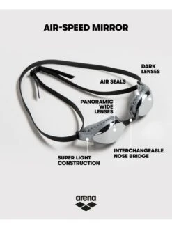 Arena Airspeed Mirror Goggles - Silver & White -Outlet Swim Goggles Pro Store arena airspeed mirror goggles silver white 19 003151 102 2