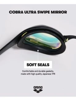 Arena Cobra Ultra Swipe Mirror Goggles - Yellow & Black -Outlet Swim Goggles Pro Store arena cobra ultra swipe mirror goggles yellow black 002507 350 24