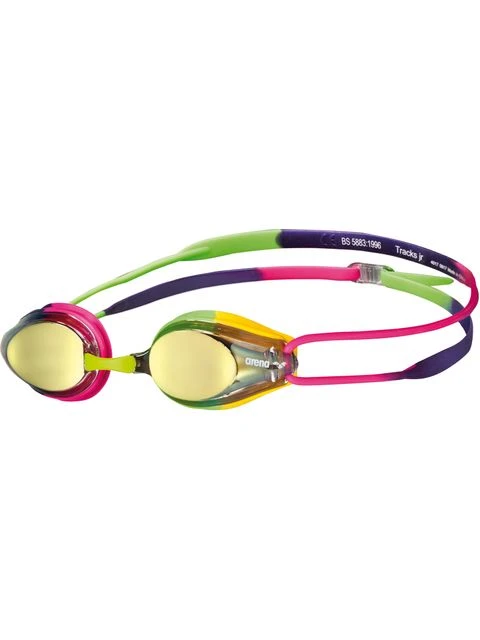 Arena Tracks Junior Mirrored Goggles - Violet/Fuchsia/Green 3 Arena Tracks Junior Mirrored Goggles - Violet/Fuchsia/Green