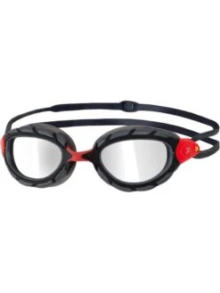 Zoggs Predator Titanium Goggles Small Fit - Mirrored Smoke/Red/Grey