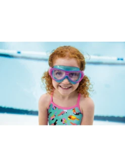 Zoggs Phantom Kids Swim Mask - Clear/Purple/Light Blue -Outlet Swim Goggles Pro Store light blue 461423 publclr