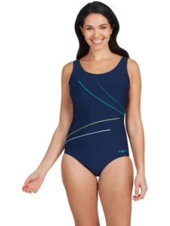 Zoggs Macmasters Scoopback One Piece - Navy/Petrol -Outlet Swim Goggles Pro Store petrol 462314 nvpe 2