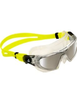 Aqua Sphere Vista Pro Swim Mask - Silver Titanium Mirror/Clear/Yellow -Outlet Swim Goggles Pro Store yellow 190130 2