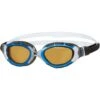 Zoggs Predator Flex Polarized Ultra Reactor Goggles Small Fit - Copper/Blue/Silver